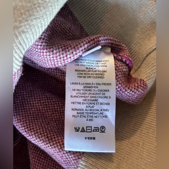 By Anthropologie Turtleneck Sweater - Pink and Cream - Picture 3 of 3